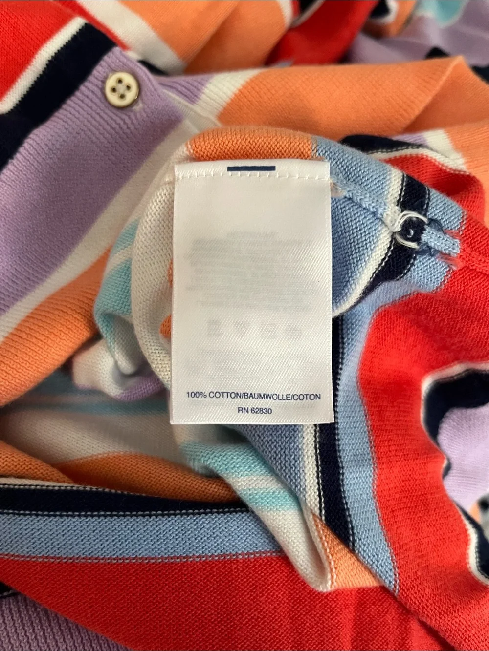 Lands’ End Women’s Large Multicolor Striped Cardigan Sweater Preppy Coastal